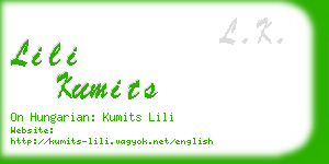 lili kumits business card